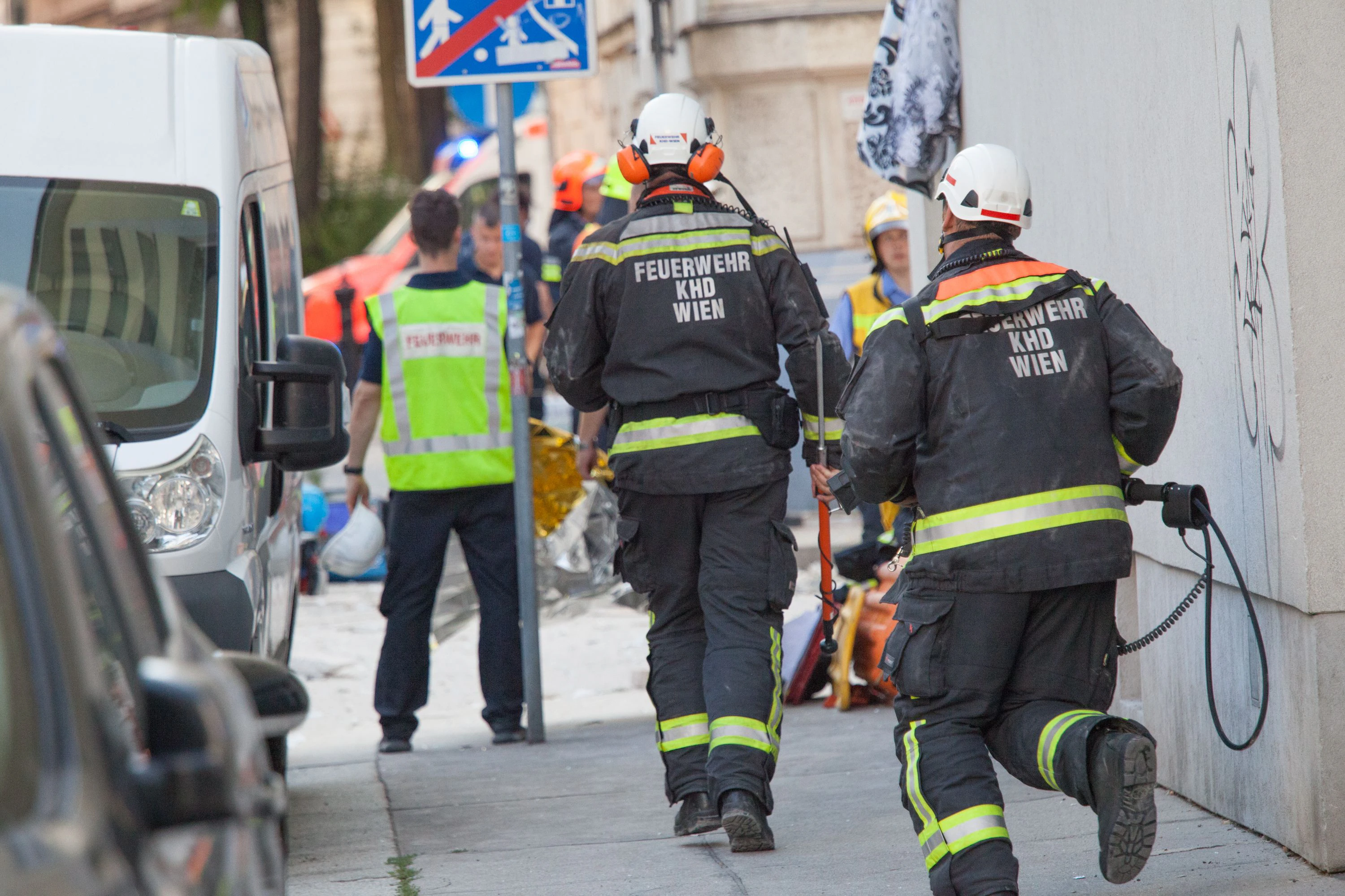 Feuerwehr bei einem Einsatz in Wien