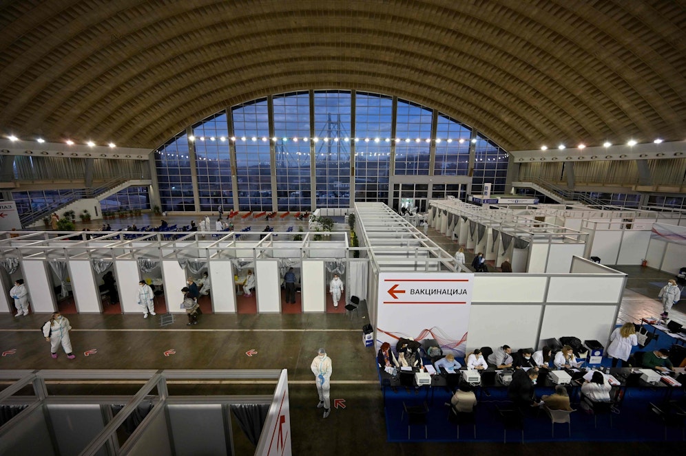4. Februar 2021: Ein Blick in eines der Impfzentren in Belgrad.