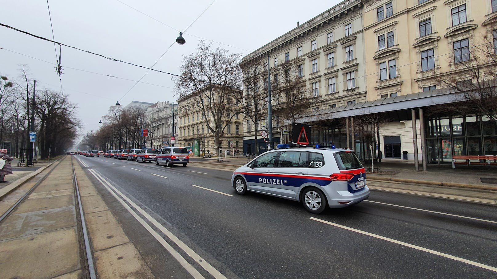 Großes Polizei-Aufgebot in der Wiener City