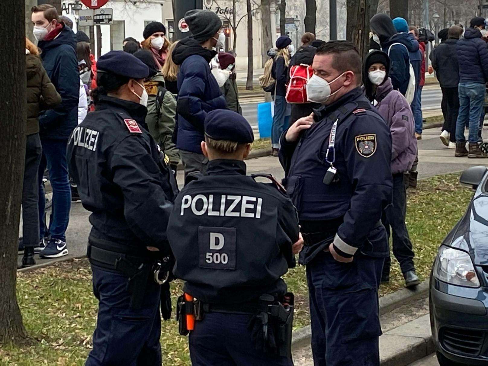 Großes Polizei-Aufgebot in der Wiener City