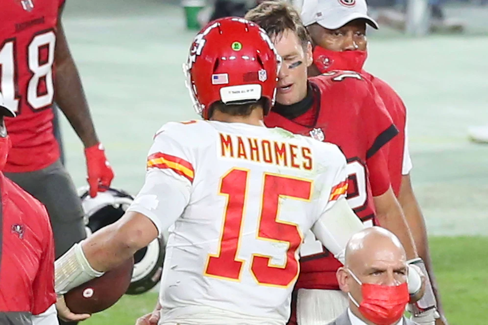 Patrick Mahomes und Tom Brady.