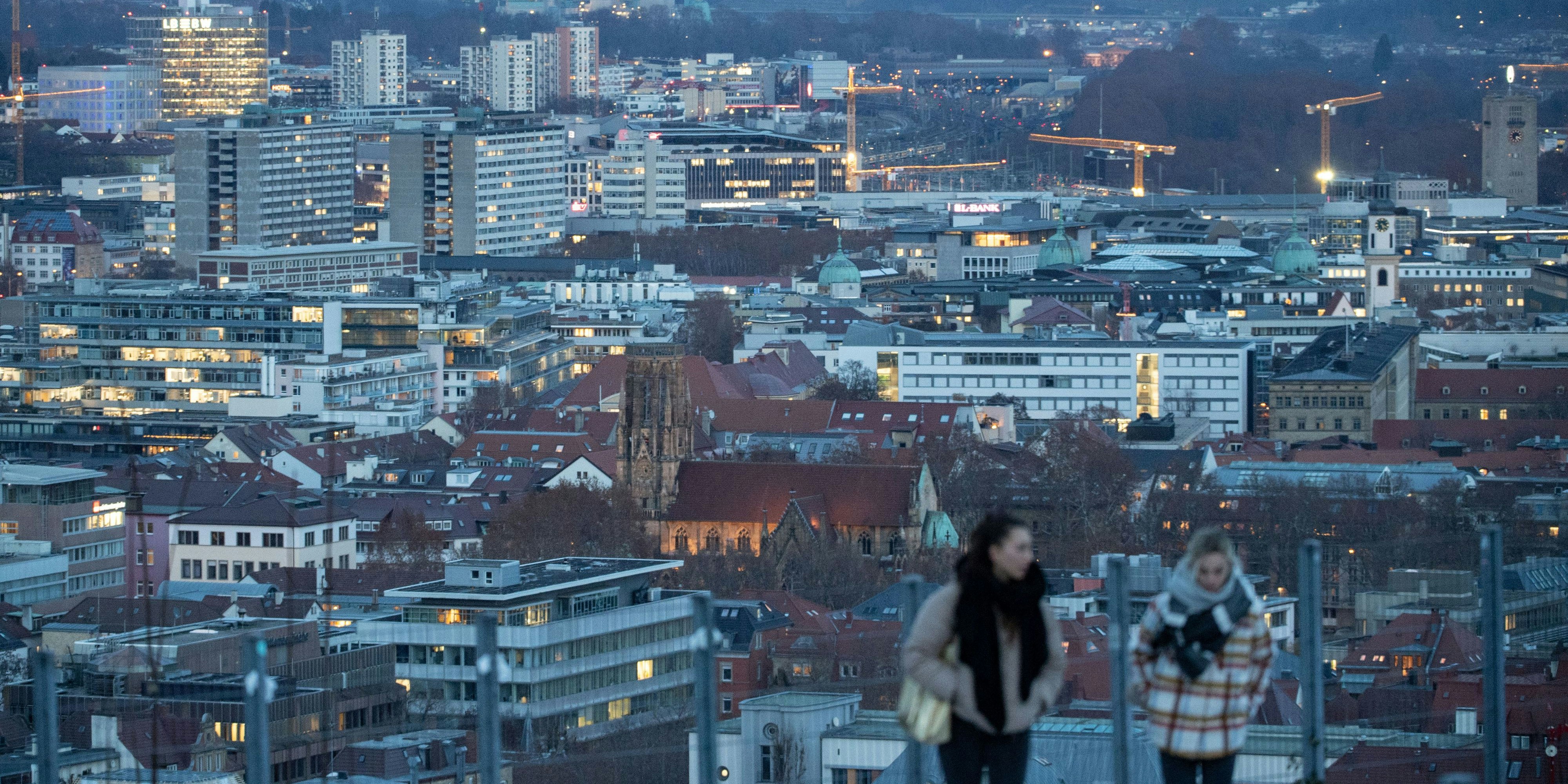 Blick auf Baden-Württembergs Hauptstadt Stuttgart.