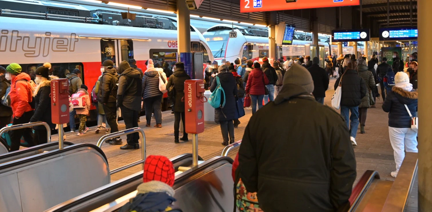 So voll war die Station Wien-Meidling am Montag