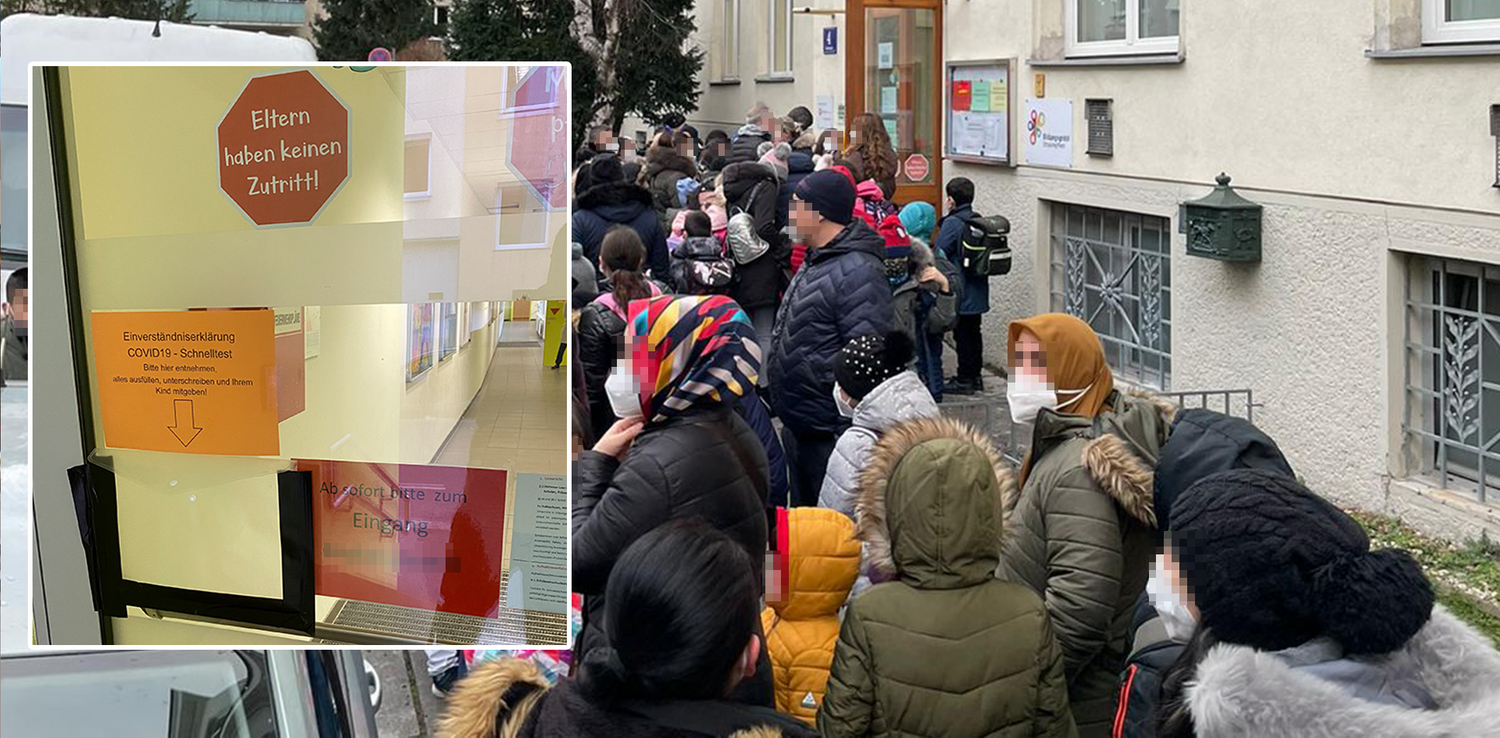 Ein Elternteil berichtete, er stand hier umsonst an