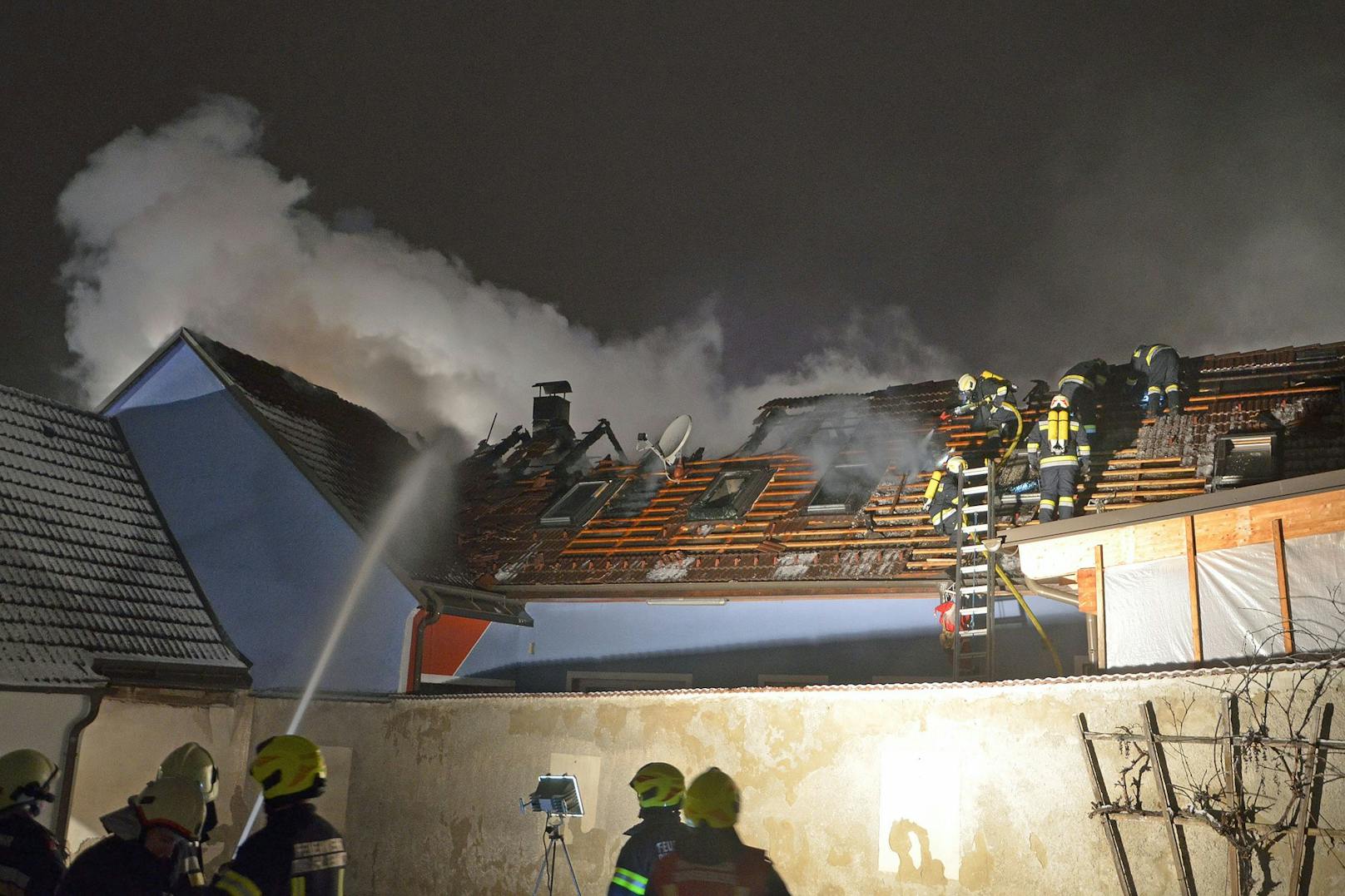 Brand in Tierheim: Die Feuerwehr löschte das Feuer.