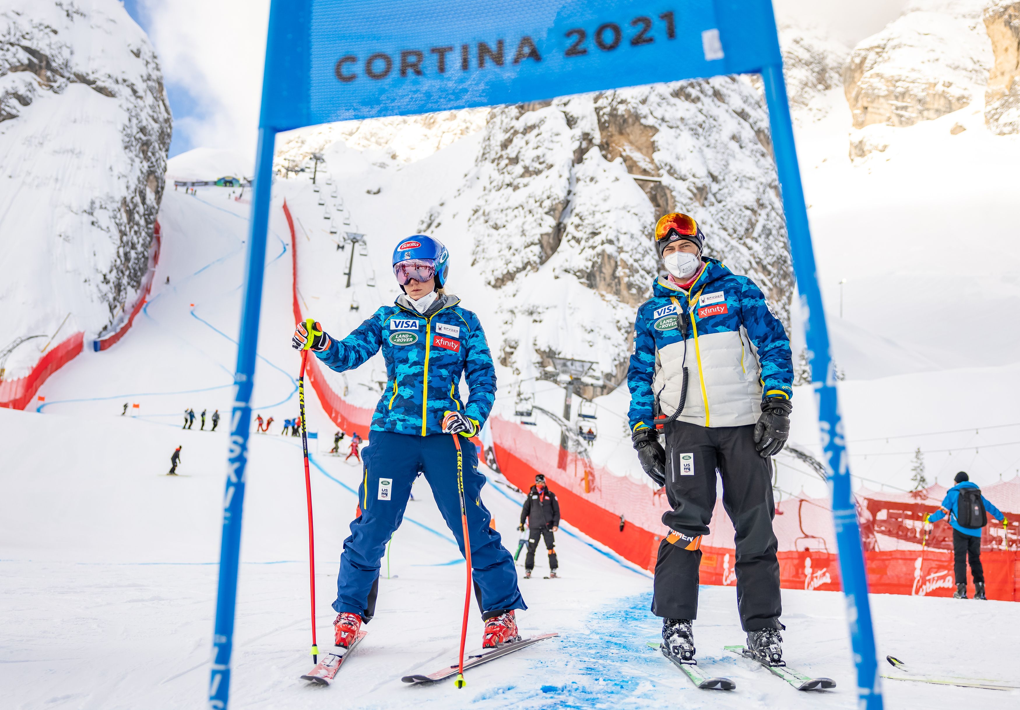 US-Star Mikaela Shiffrin am Fuße des Tofana-Schusses.