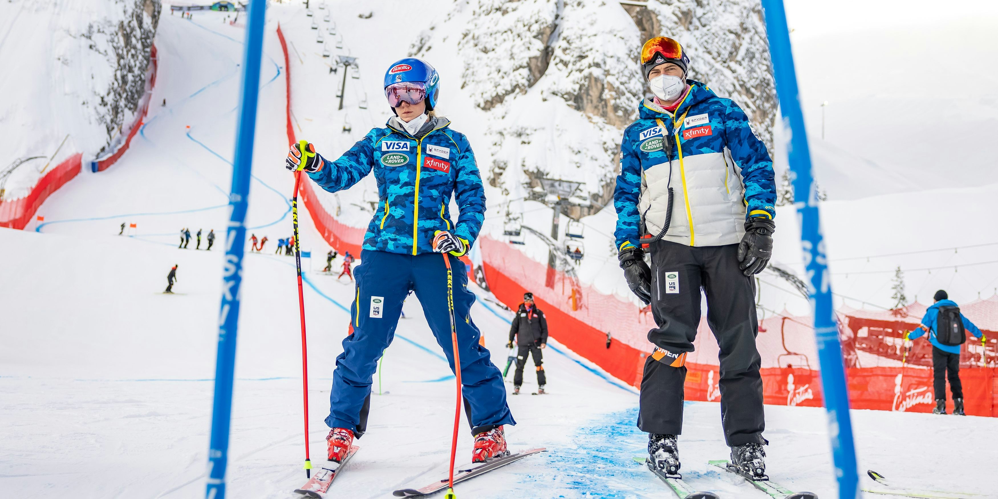 US-Star Mikaela Shiffrin am Fuße des Tofana-Schusses.