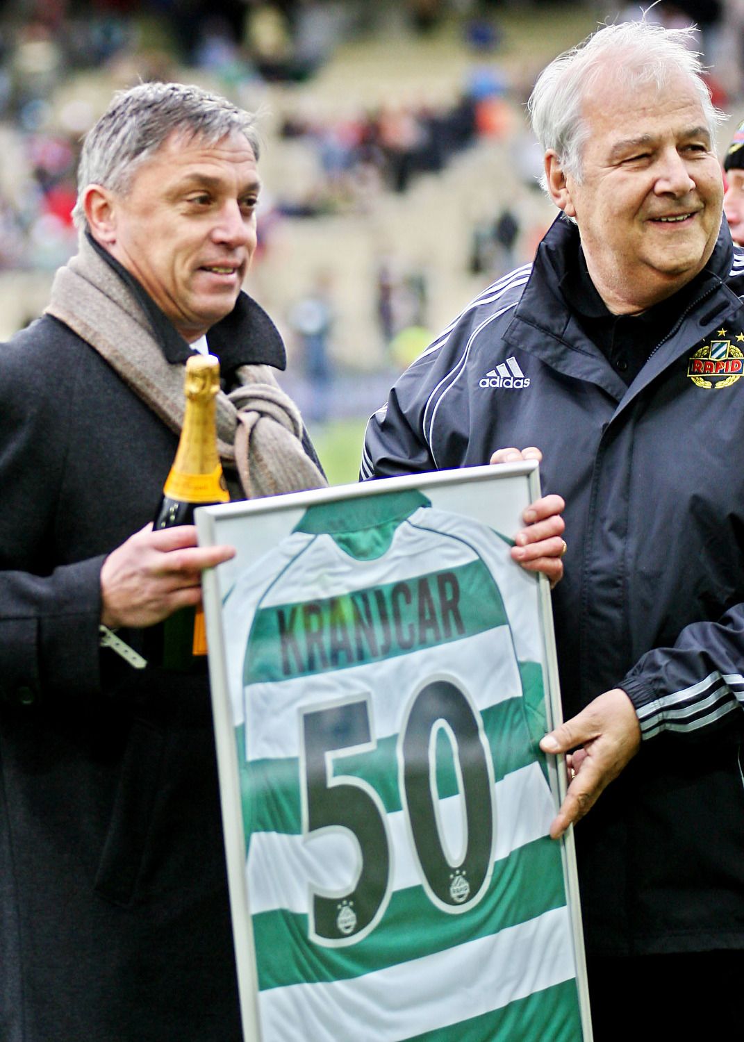 Zlatko Kranjčar 2006 mit Ex-Rapid-Präsident Rudolf Edlinger.
