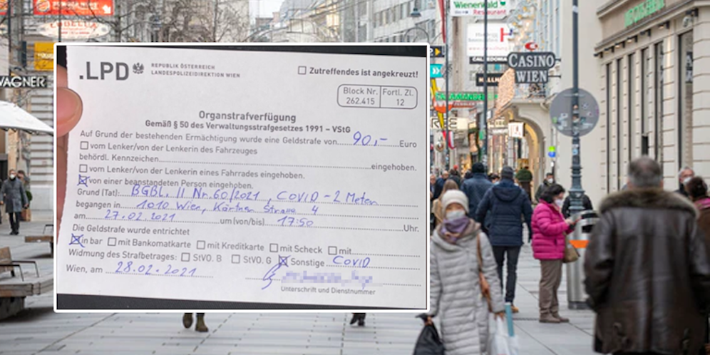 Ein 16-Jähriger kassierte am Sonntag eine Corona-Strafe