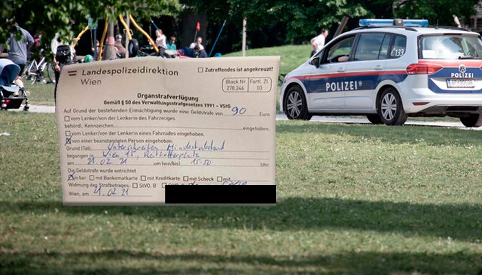 Das Organstrafmandat für Schachspielen im Park ("Heute"-Montage)