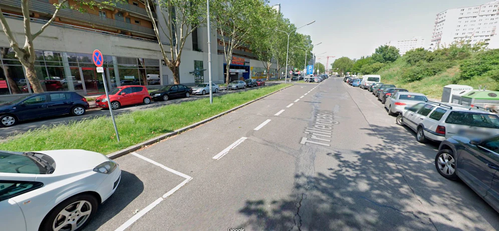 Blick in die Trillergasse in Wien-Floridsdorf