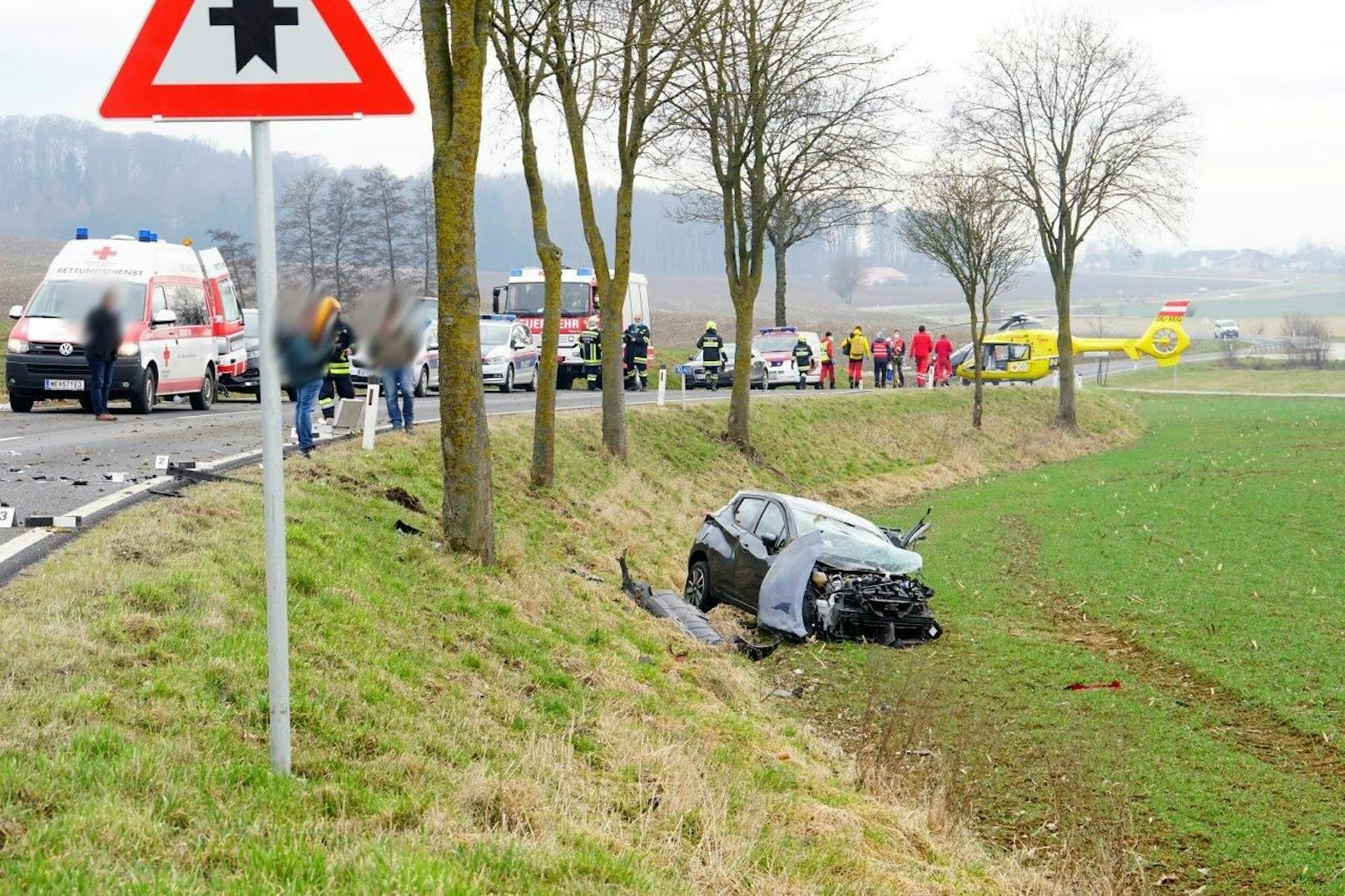 Bei dem schweren Verkehrsunfall bei Kilb gab es zwei Verletzte.