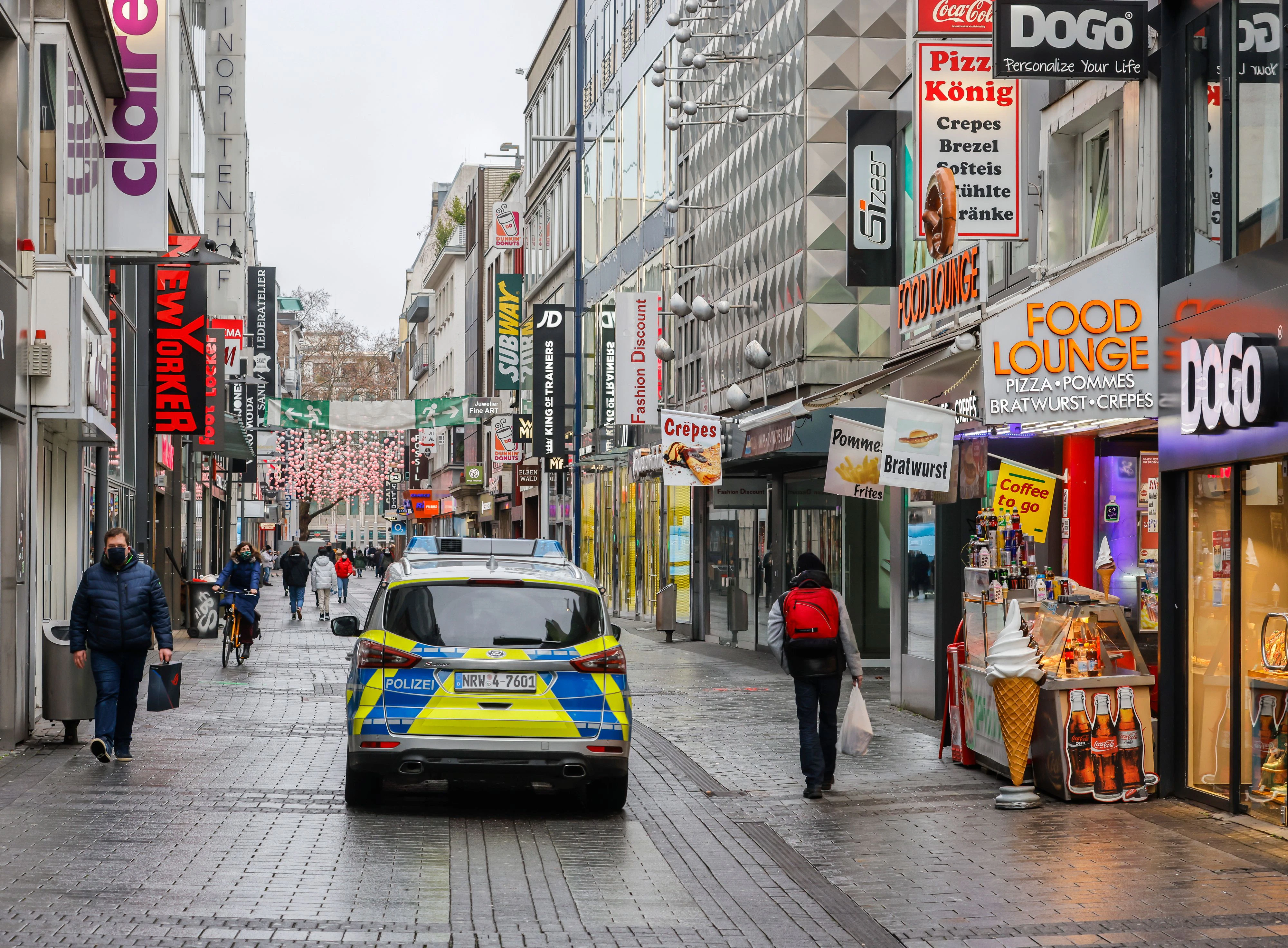 Die Kölner Innenstadt in Zeiten der Coronakrise während des zweiten Lockdowns. Aufgenommen im Jänner 2021