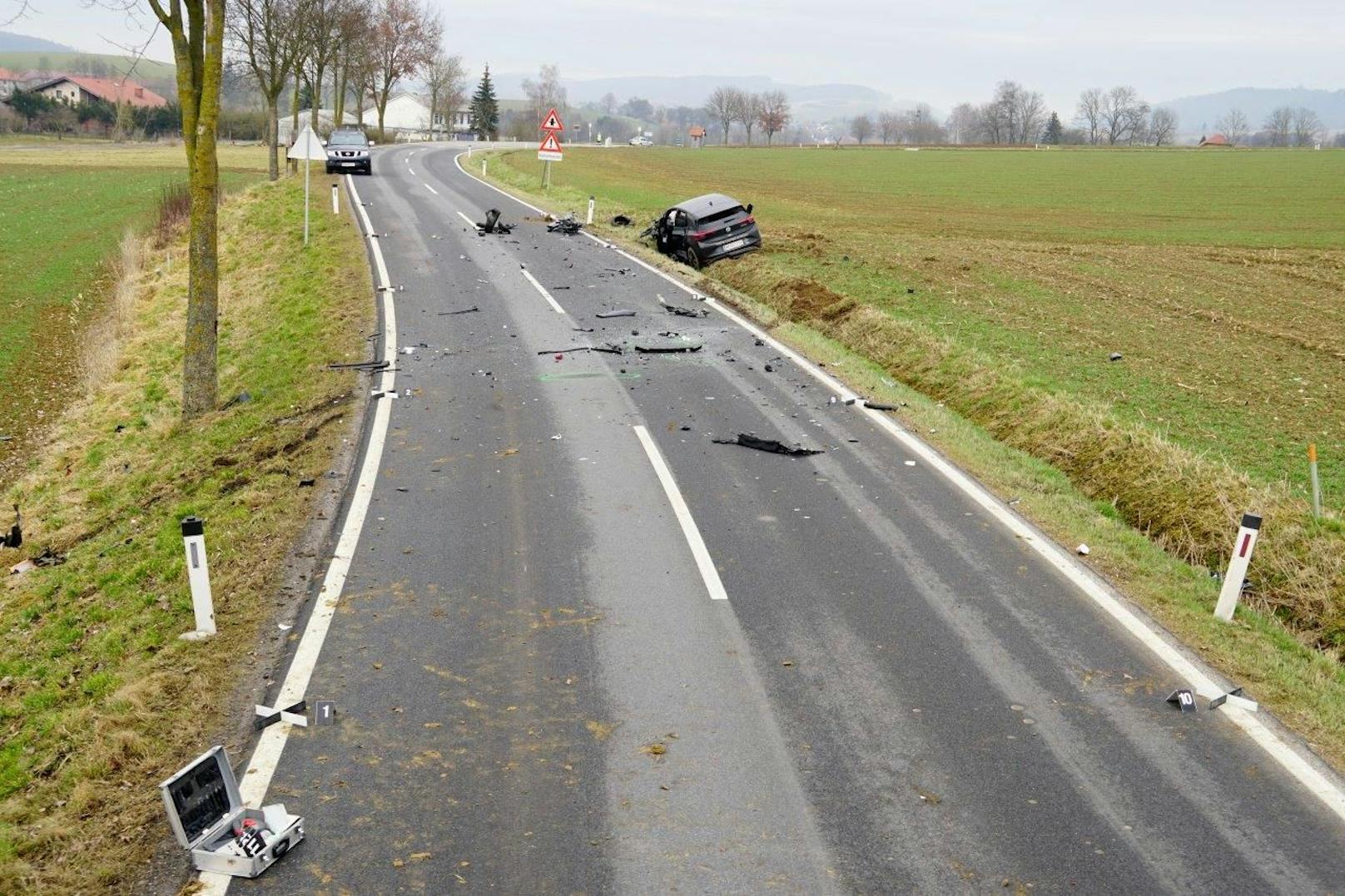 Bei dem schweren Verkehrsunfall bei Kilb gab es zwei Verletzte.