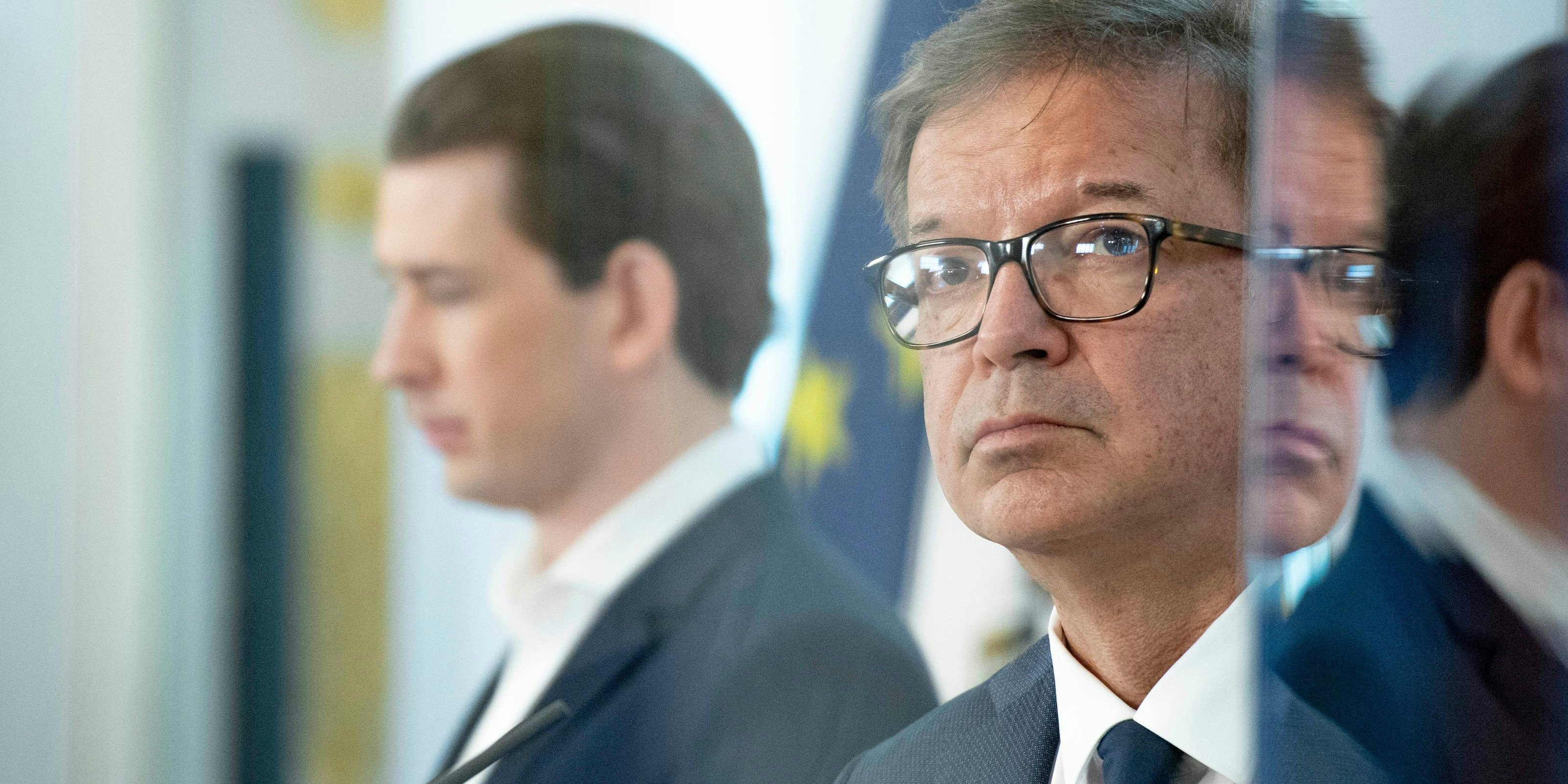 Pressekonferenz im Bundeskanzleramt in Wien: Pr Gesundheitsminister Rudolf Anschober (Grüne) und Bundeskanzler Sebastian Kurz (ÖVP)