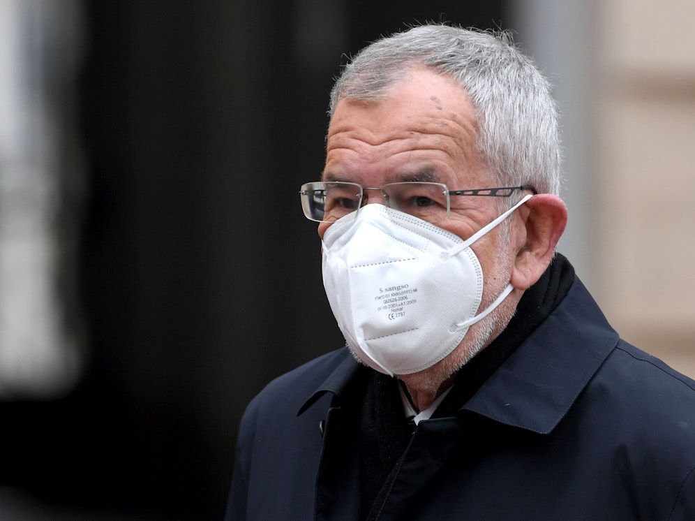Bundespräsident Alexander Van der Bellen mit FFP2-Maske.