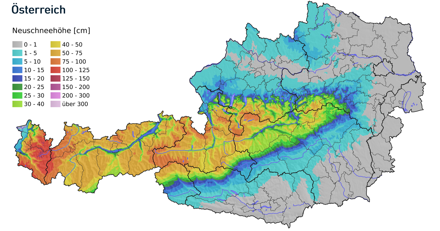 Neuschneesumme bis Mittwochfrüh (17. März 2021)