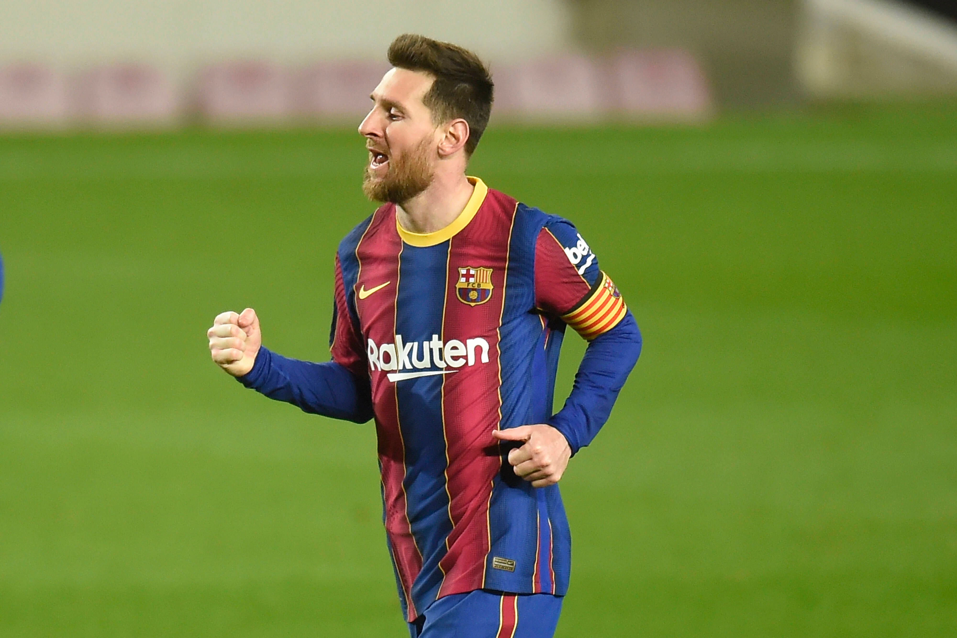 Rekordspieler Lionel Messi jubelt.
