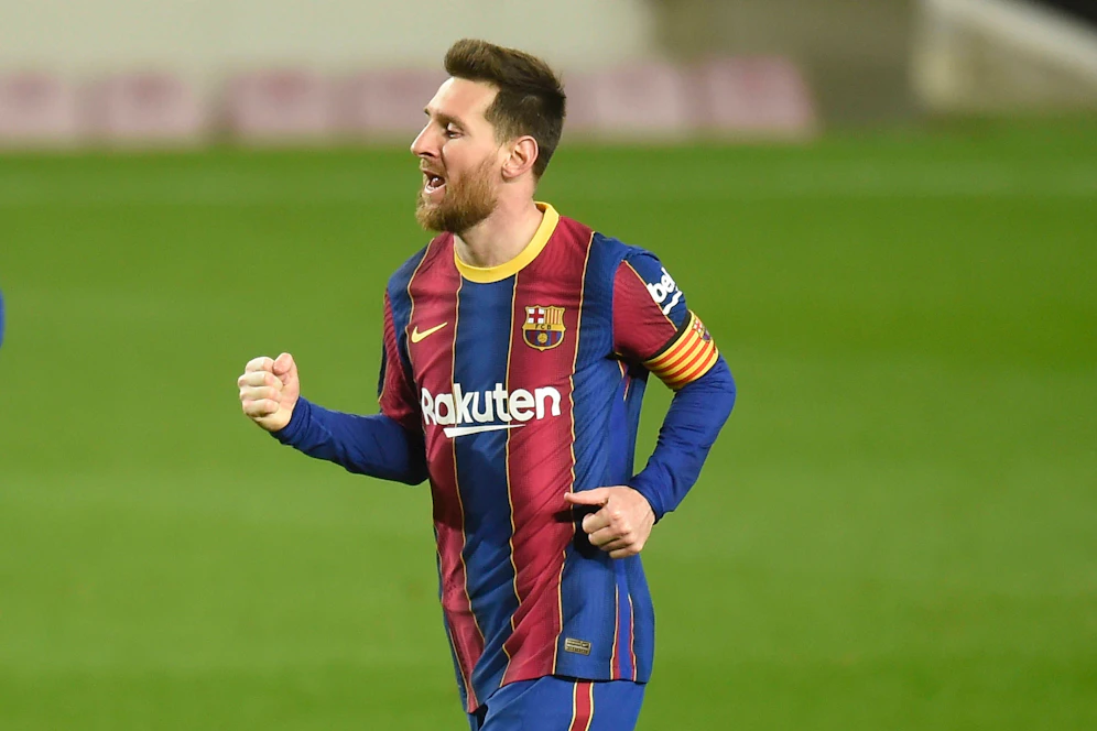 Rekordspieler Lionel Messi jubelt.