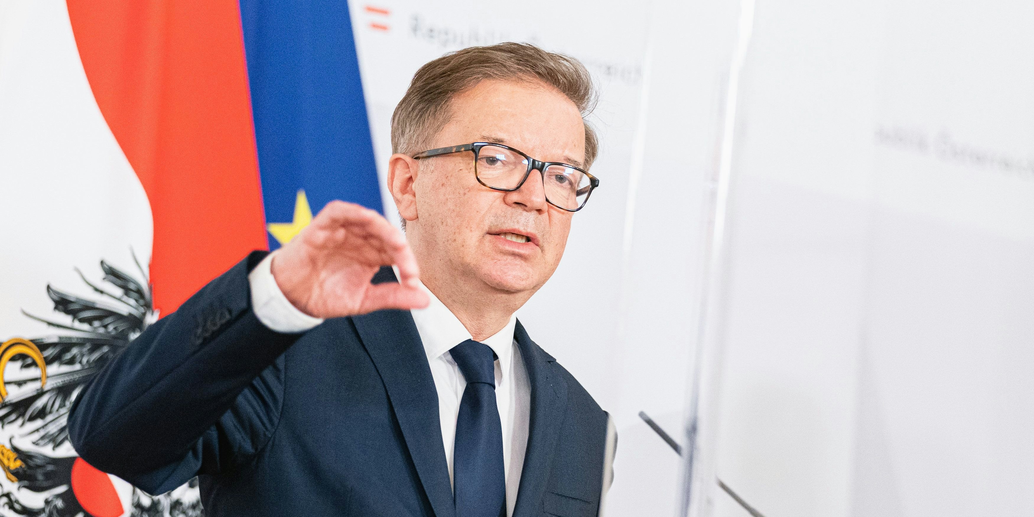 Gesundheitsminister Rudolf Anschober - hier bei einer Pressekonferenz am 1. März 2021