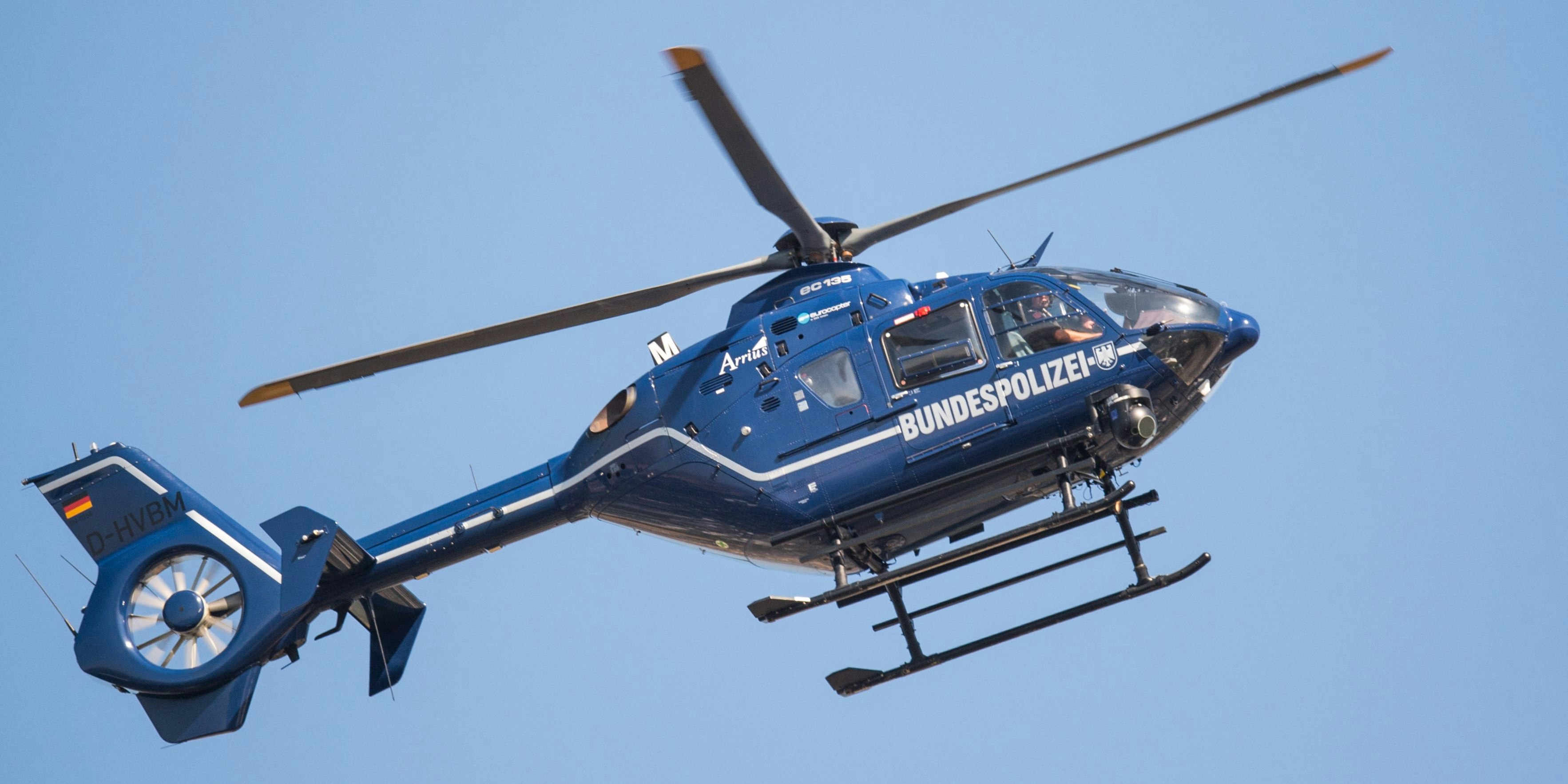 Ein Hubschrauber der deutschen Bundespolizei in Thüringen. Symbolbild