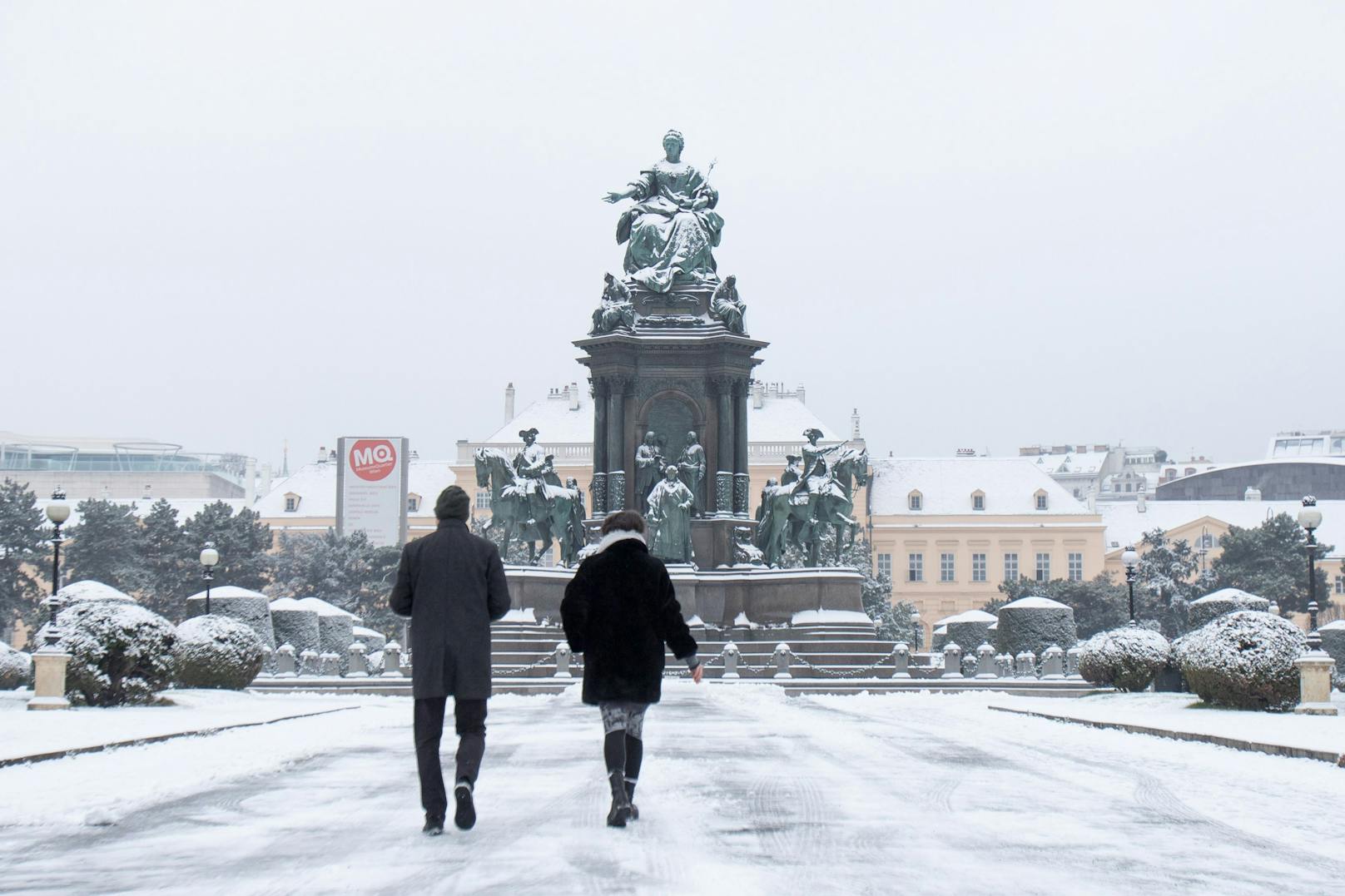 Schnee am Maria-Theresien-Platz in Wien. Archivbild