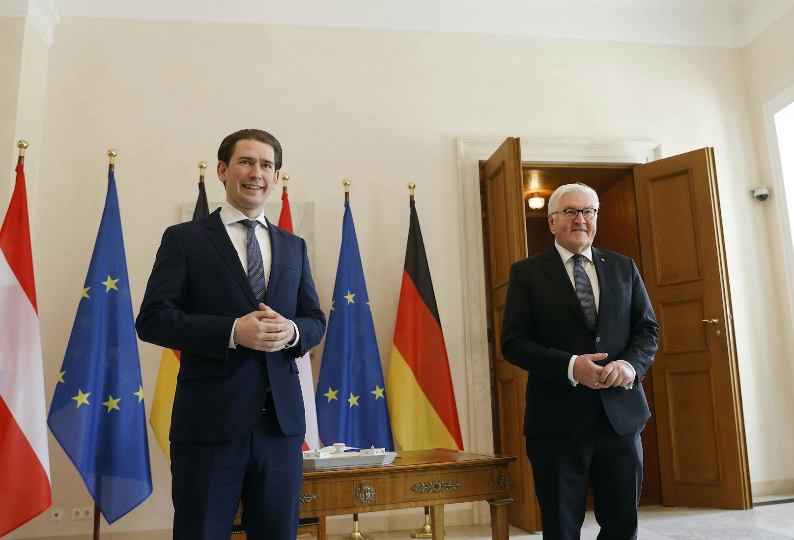 Sebastian Kurz mit dem deutschen Bundespräsidenten Frank-Walter Steinmeier