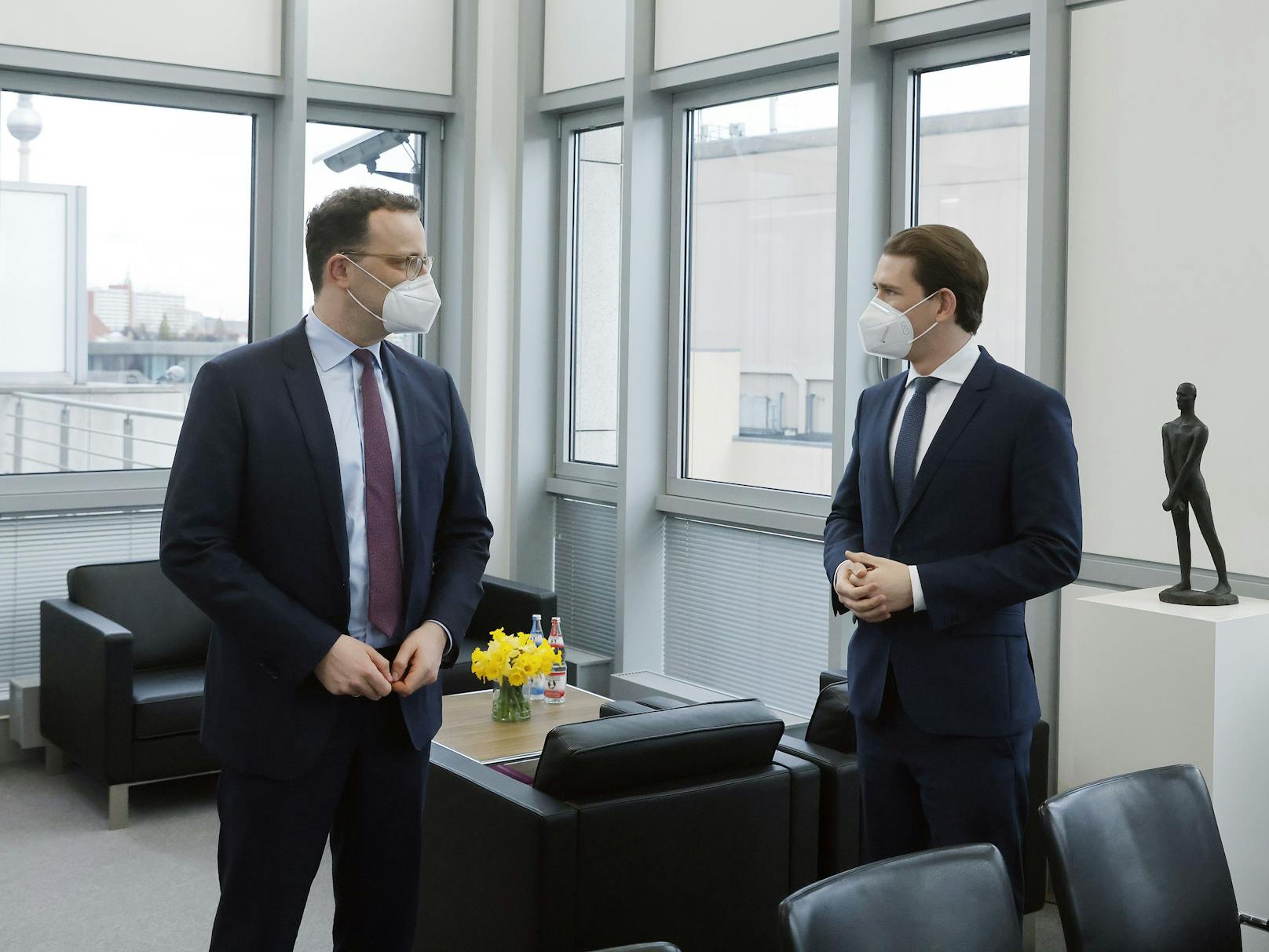 Sebastian Kurz mit dem deutschen Gesundheitsminister Jens Spahn (CDU)