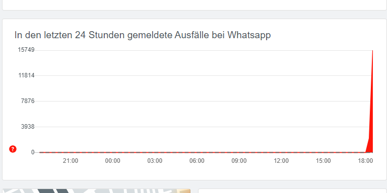 Seit 18 Uhr kommt es vermehrt zu Störungen bei Whatsapp