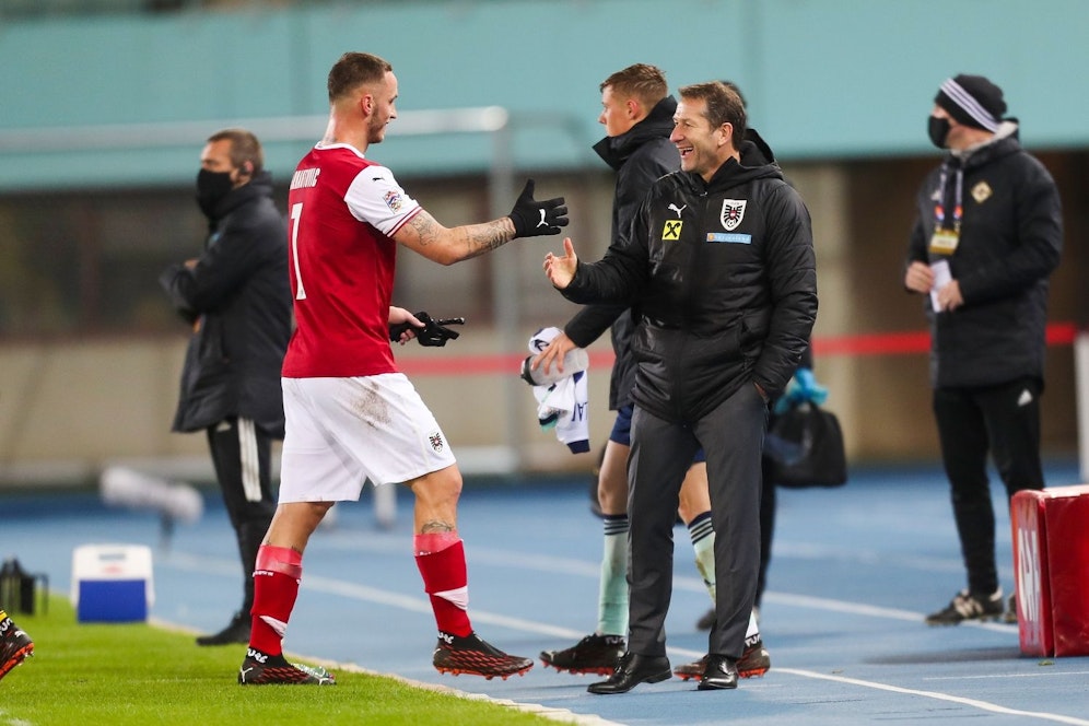 Franco Foda und Marko Arnautovic. 
