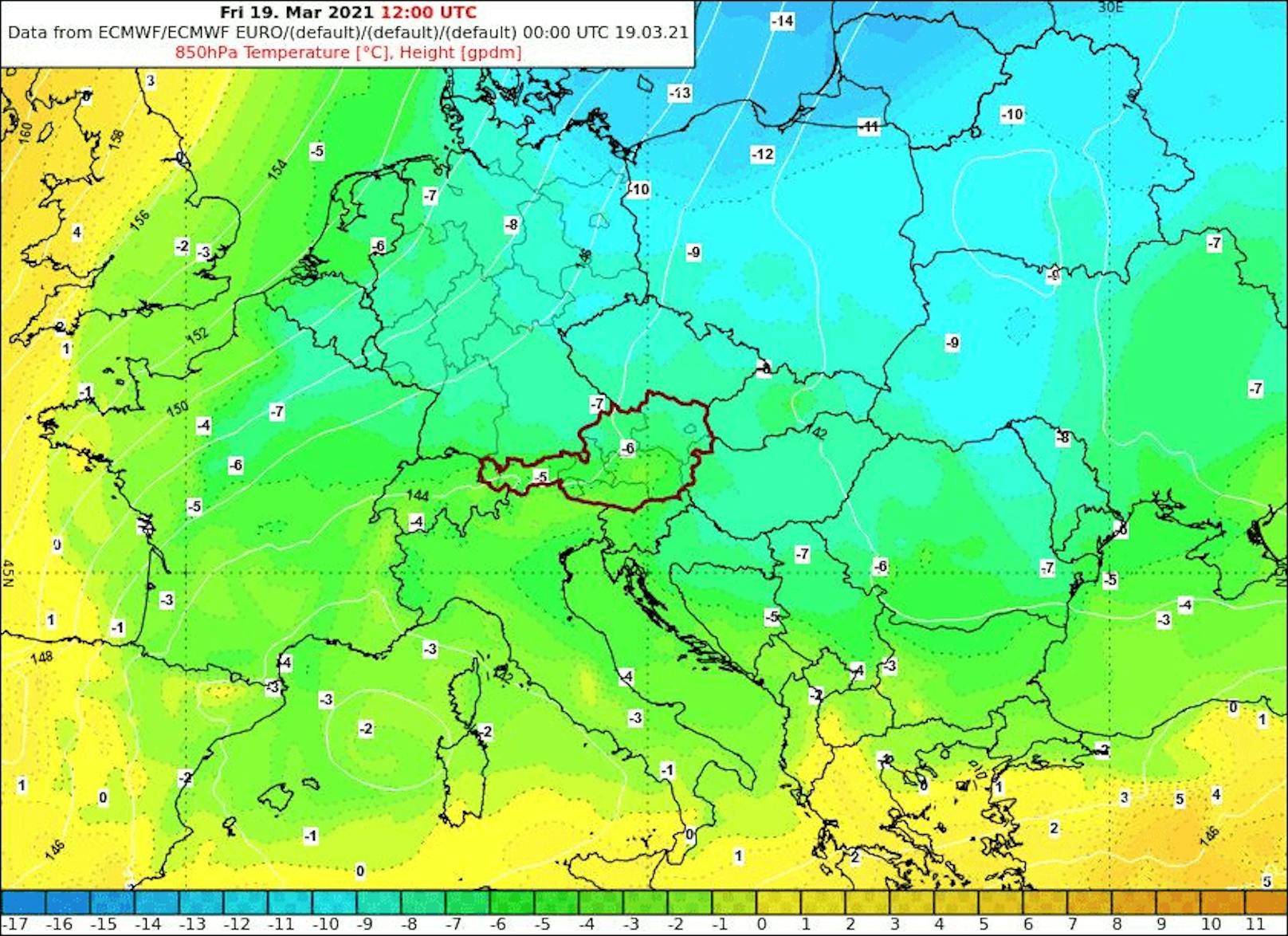 Noch kältere Luftmassen erfassen am Samstag Österreich
