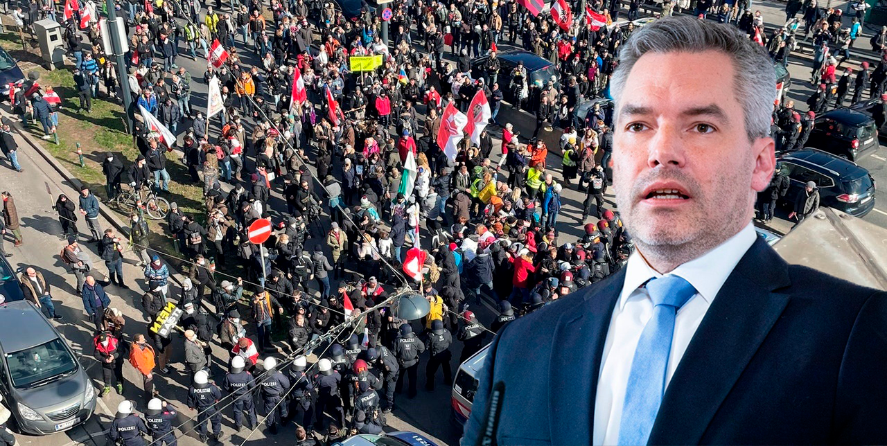 Innenminister Karl Nehammer findet klare Worte zur Corona-Demo