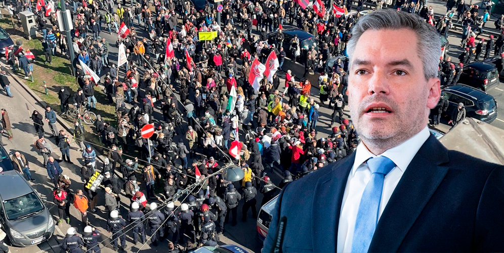 Neo-Kanzler Nehammer äußert sich zu den Corona-Demos.