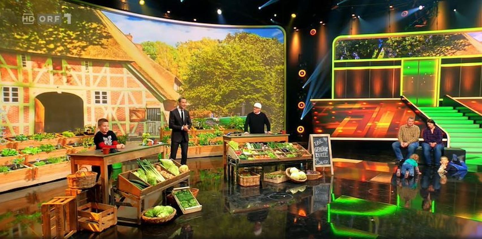 "Klein gegen Groß":&nbsp;Lasse (9, links) wettet, er könne besser Gemüse anhand der Jungpflanze erkennen als <strong>DJ Ötzi</strong>