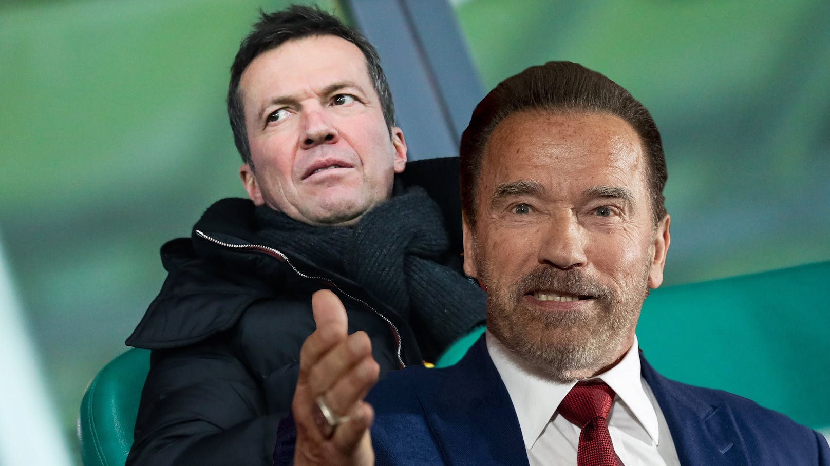 Arnold Schwarzenegger ehrt Lothar Matthäus.