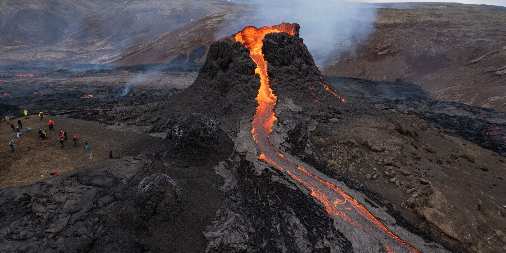 Kemperle macht Urlaub in Island und flog dabei zum Vulkan Fagradalsfjall.