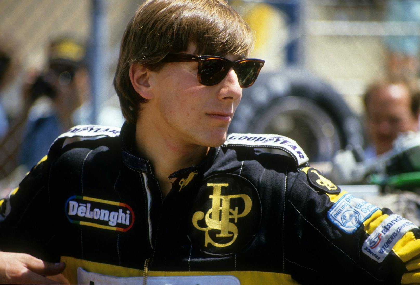 Johnny Dumfries 1986 im Lotus-Overall.