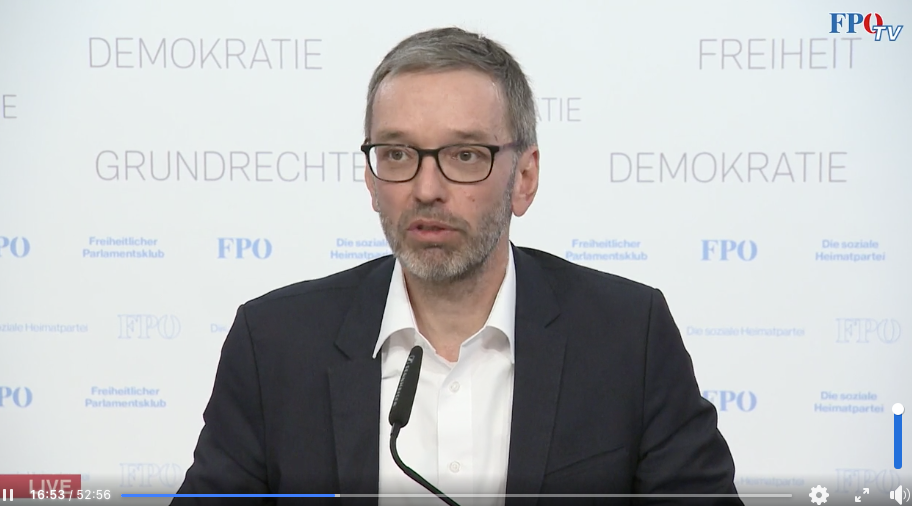 Herbert Kickl sprach in einer Pressekonferenz über Manfred Haimbuchners Erkrankung.