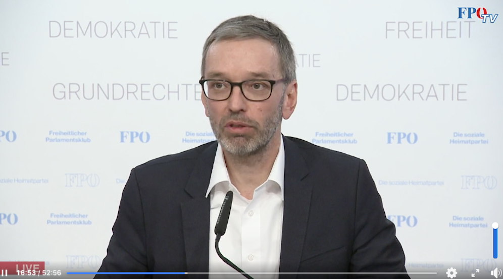 Herbert Kickl sprach in einer Pressekonferenz über Manfred Haimbuchners Erkrankung.