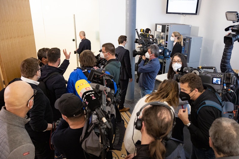 Der Medienandrang war groß. Auch Medienvertreter aus Deutschland hatten sich angemeldet.