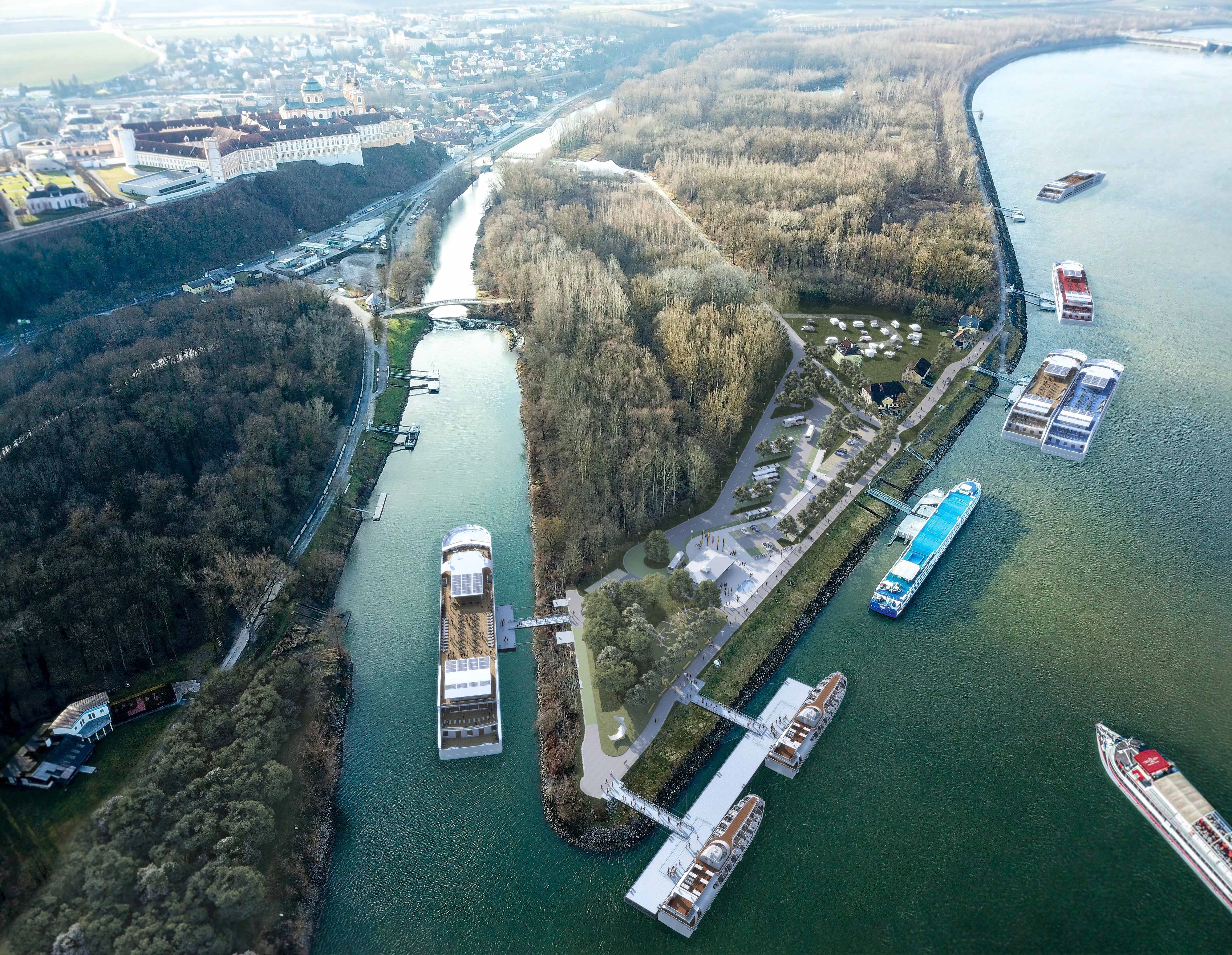 Neuer Hafenspitz in Melk.