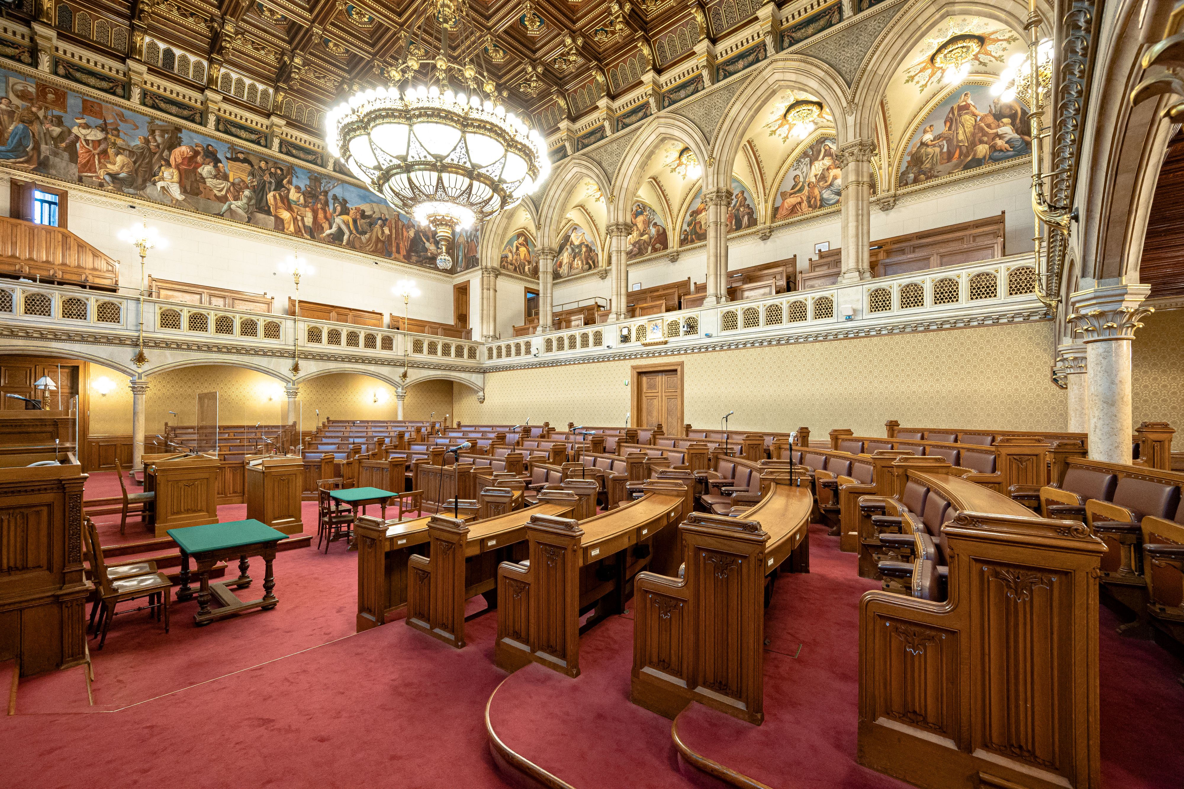 Der Gemeinderatssitzungssaal im Wiener Rathaus
