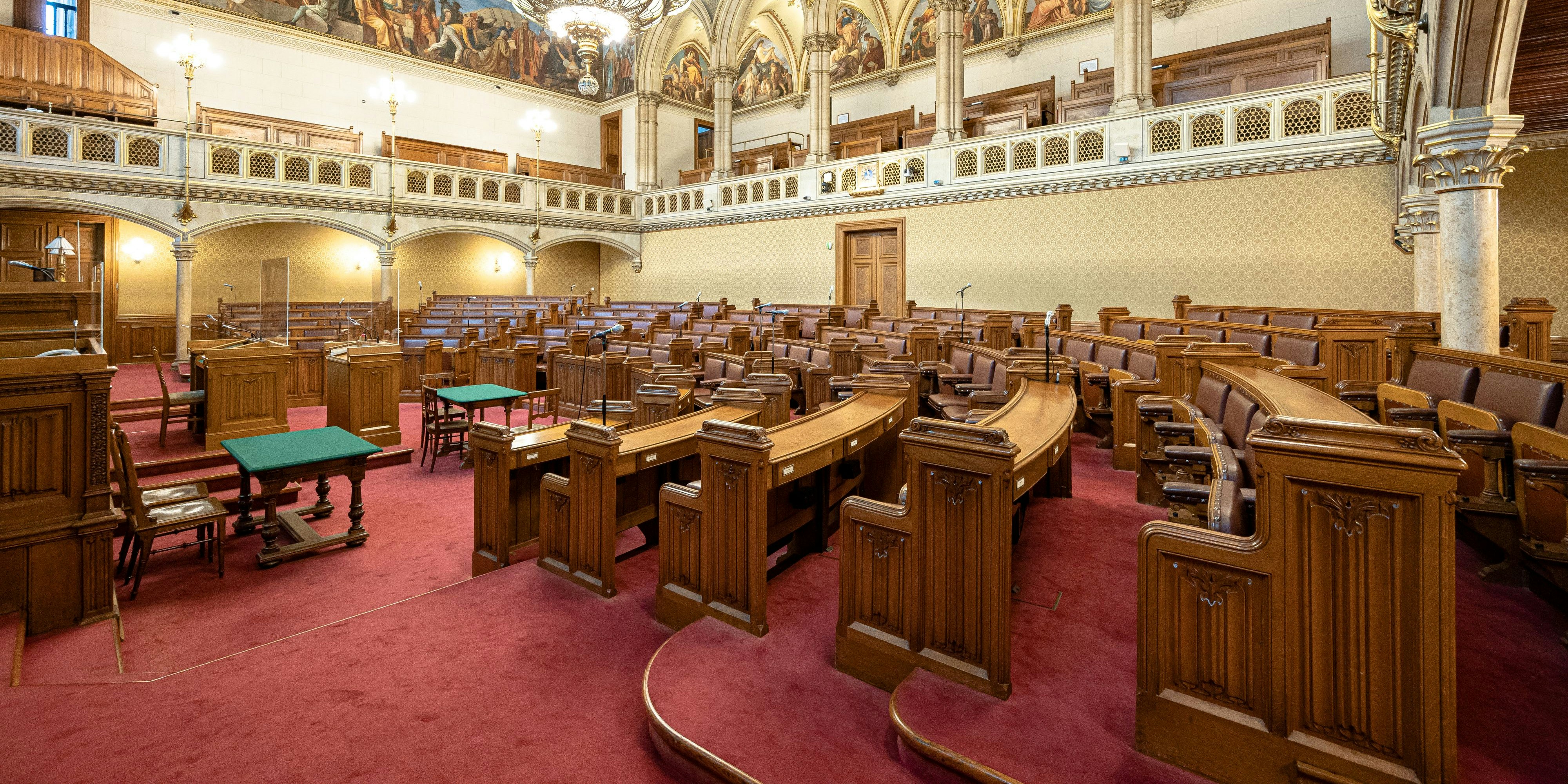 Der Gemeinderatssitzungssaal im Wiener Rathaus