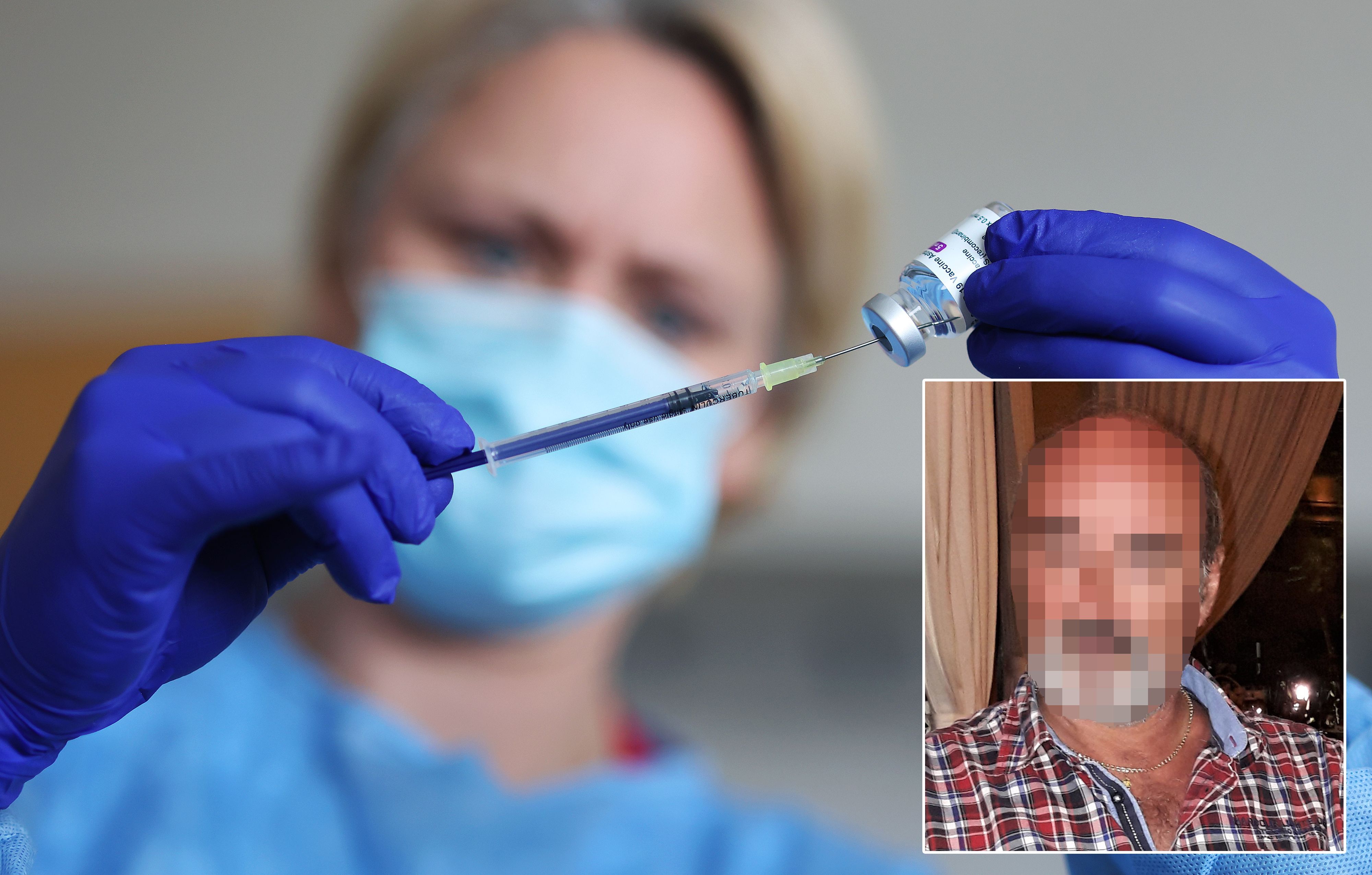 Download von www.picturedesk.com am 11.03.2021 (15:10).  10 March 2021, Saxony-Anhalt, Magdeburg: A doctor prepares a syringe with the AstraZeneca vaccine at the vaccination centre of the Saxony-Anhalt police medical service. In Saxony-Anhalt, up to 2500 police officers are to be offered a vaccination. Photo: Ronny Hartmann/dpa - 20210310_PD5437 - Rechteinfo: Rights Managed (RM)
