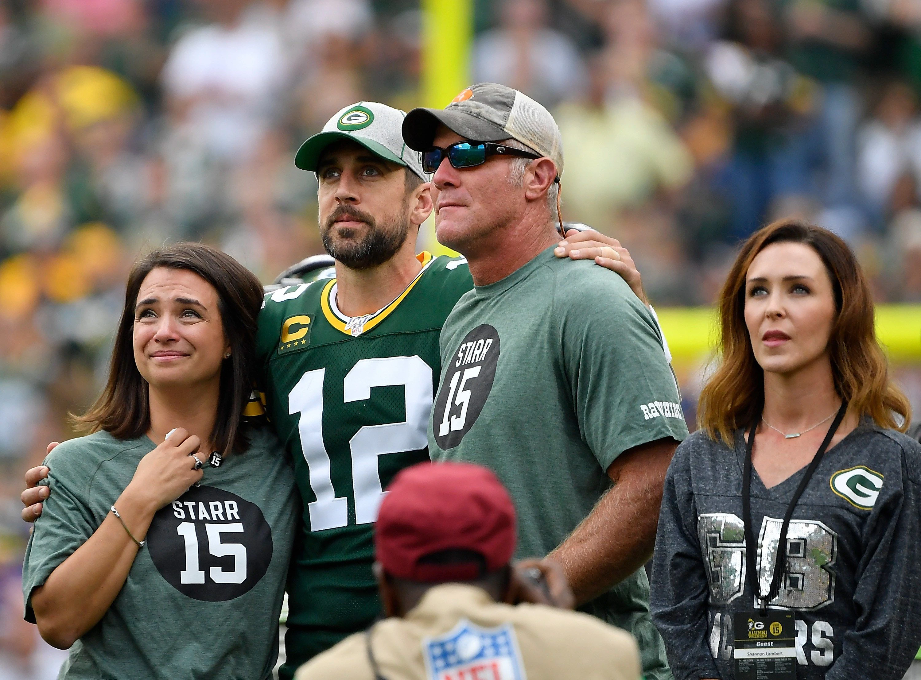 Aaron Rodgers mit seinem Vorbild Brett Favre