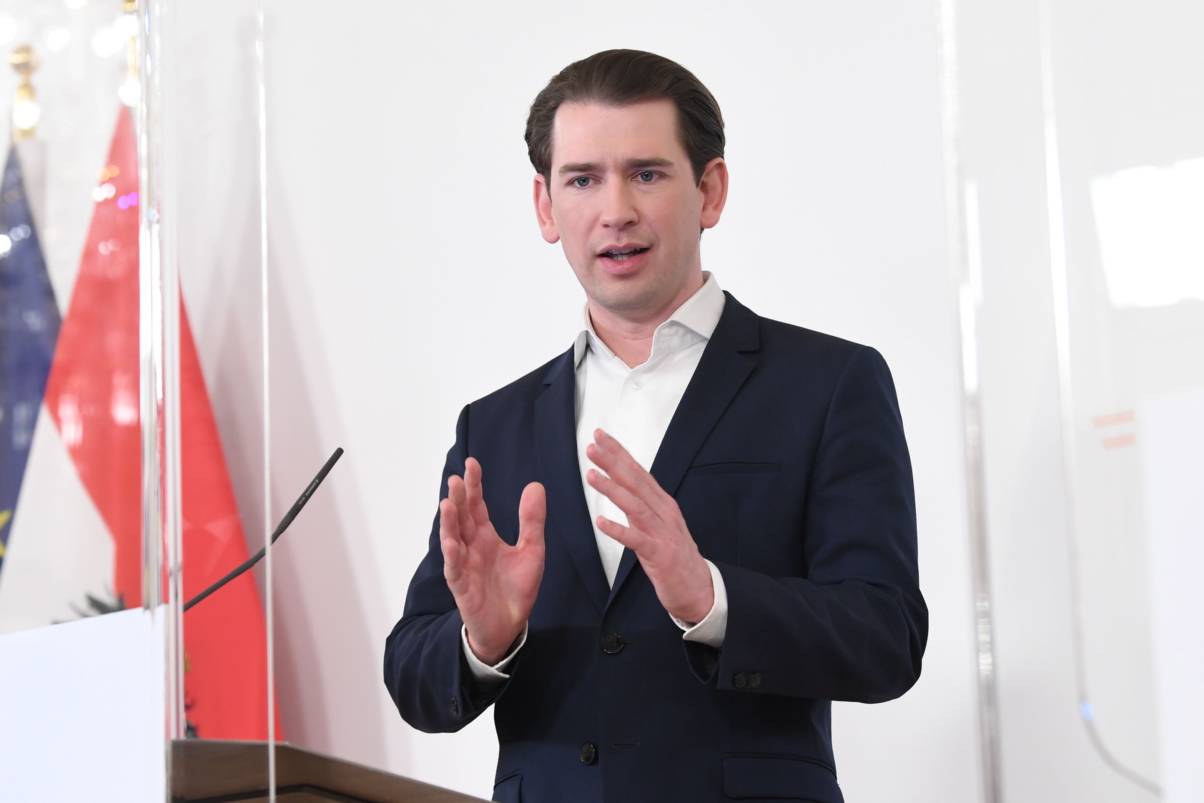 Bundeskanzler Sebastian Kurz im Rahmen eines Pressetermins im März 2021. 
