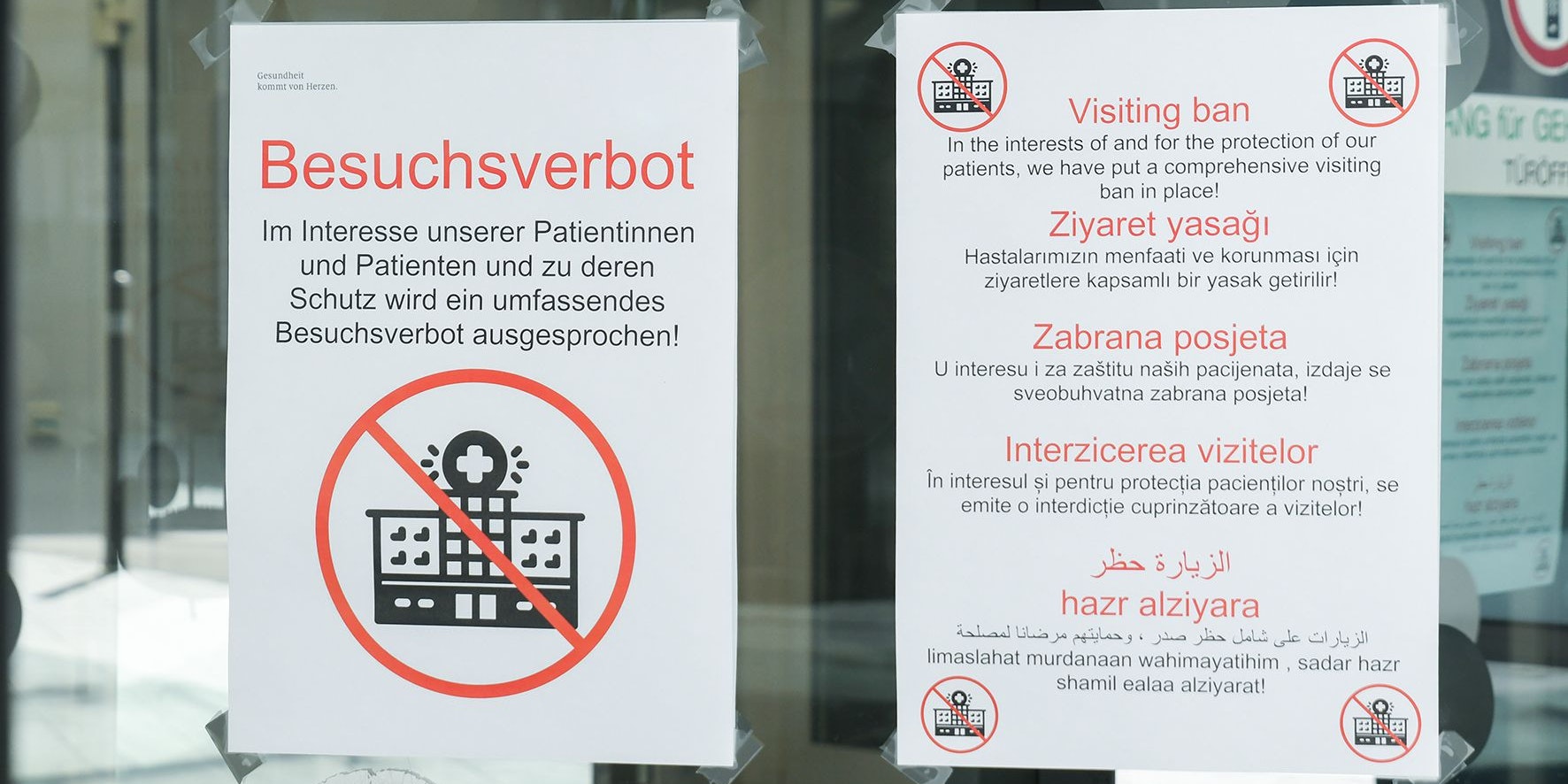 Besuchsverbot, Krankenhaus
