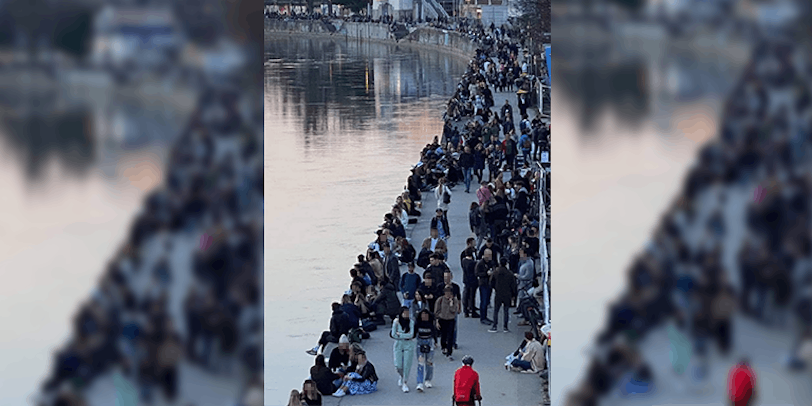 So überfüllt war der Wiener Donaukanal am Freitag.