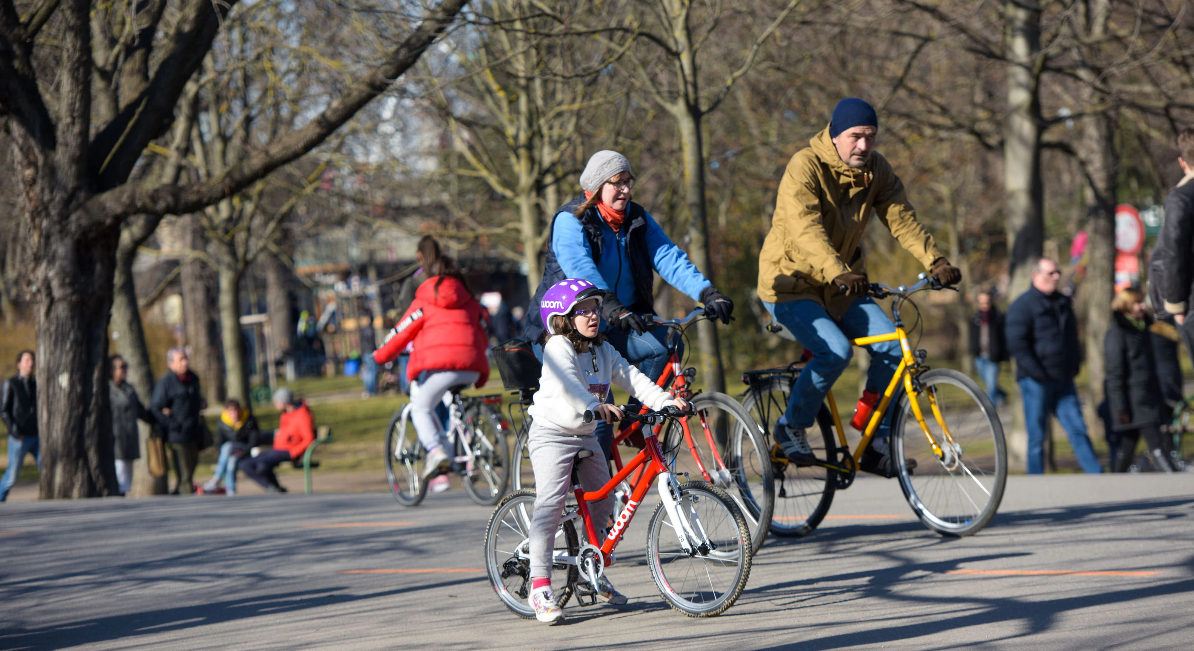 Download von www.picturedesk.com am 27.03.2021 (12:18).  (210307) -- VIENNA, March 7, 2021 (Xinhua) -- People ride bicycles to enjoy their outdoor time in Vienna, Austria, on March 7, 2021. (Xinhua/Guo Chen).Xinhua News Agency / eyevine :...http://. - 20210307_PD14002 - Rechteinfo: Rights Managed (RM)