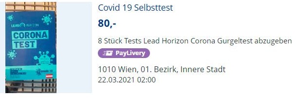 Gurgeltests auf Willhaben: Die meisten der Angebote sind bereits älter